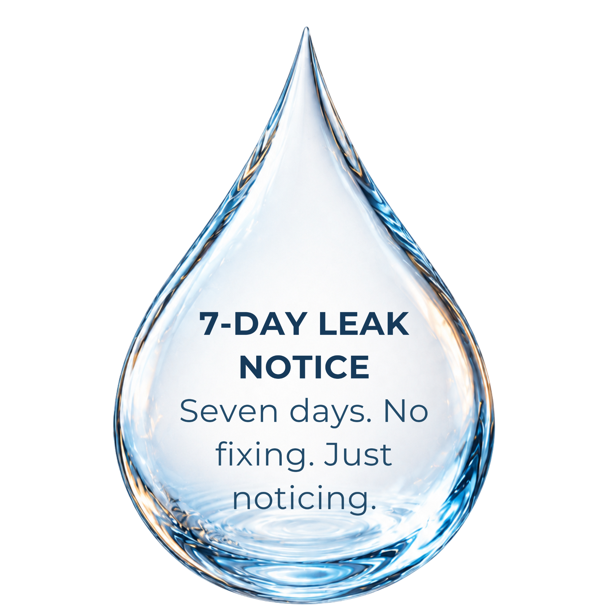 7-Day Leak Notice. Seven days. No fixing. Just noticing.